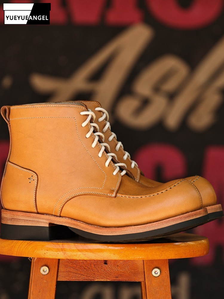 Crossfit Male - Japanese Style Genuine Leather Round Toe