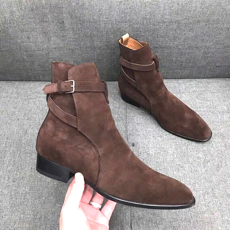 Black Brown Genuine Cow Suede  - Crossfit Male ulasan dan harga